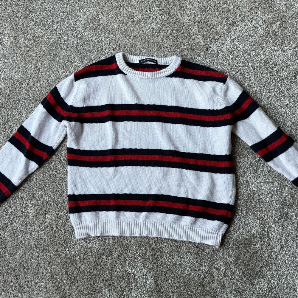 Brandy Melville Striped White, Blue &‎ Red Sweater